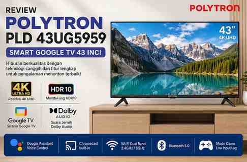 Fitur Smart Google TV Polytron PLD 43UG5959