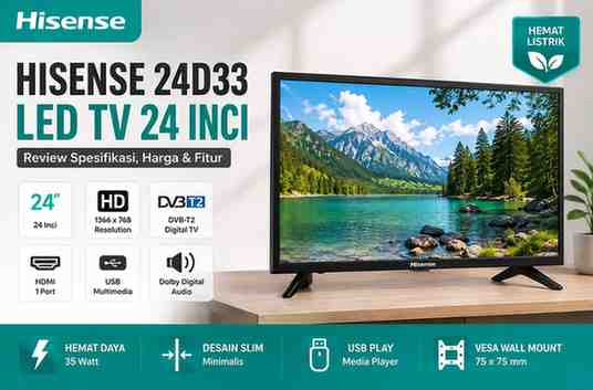 Hisense 24D33 Review Spesifikasi, Harga & Fitur LED TV