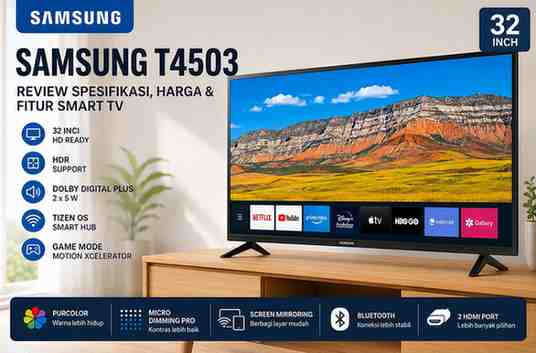 Review Spesifikasi, Harga & Fitur Smart TV Samsung T4503