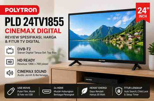 Review Spesifikasi TV Polytron PLD 24TV1855