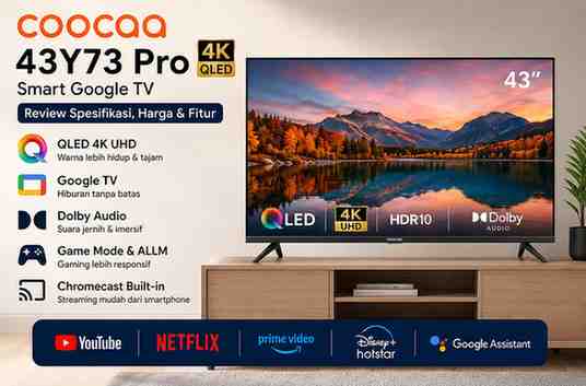 Review TV COOCAA 43Y73 Pro 4K QLED
