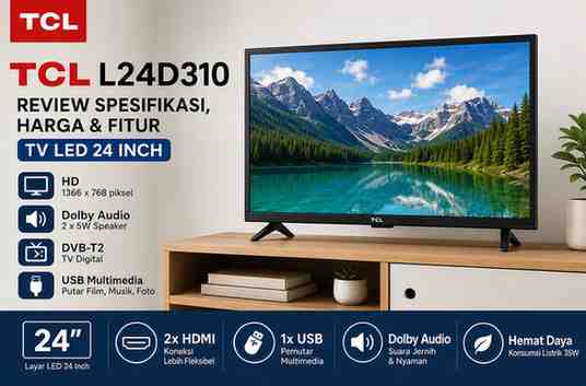 Review TV TCL L24D310 Spesifikasi, Harga & Fitur