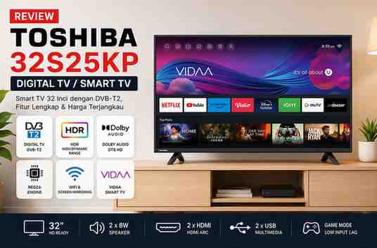 Review Toshiba 32S25KP TV 32 INCH
