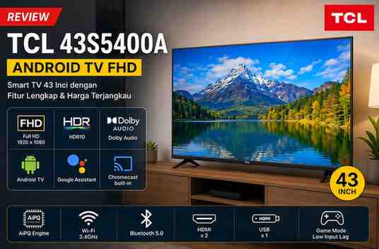 Spesifikasi TCL 43S5400A (Android TV FHD)