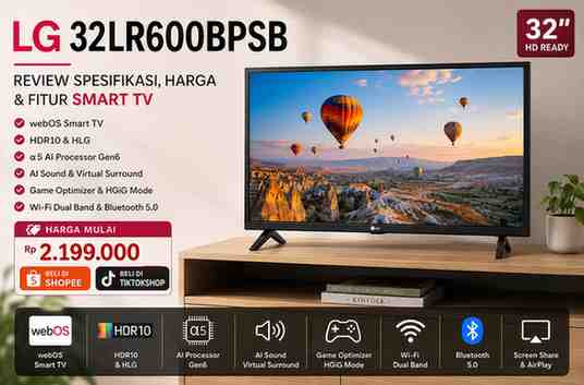 Spesifikasi dan Fitur TV Review LG 32LR600BPSB