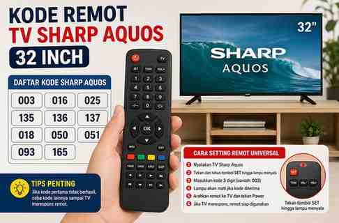 Kode Remot TV Sharp Aquos 32 Inch