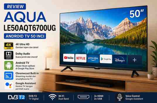 Review Aqua LE50AQT6700UG Android TV 50 Inci