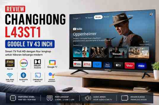 Review Spesifikasi Changhong L43ST1 Google TV 43 Inch