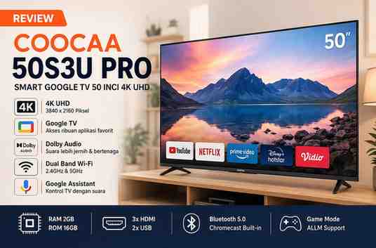Review Spesifikasi & Fitur Coocaa 50S3U Pro TV 50 INCH