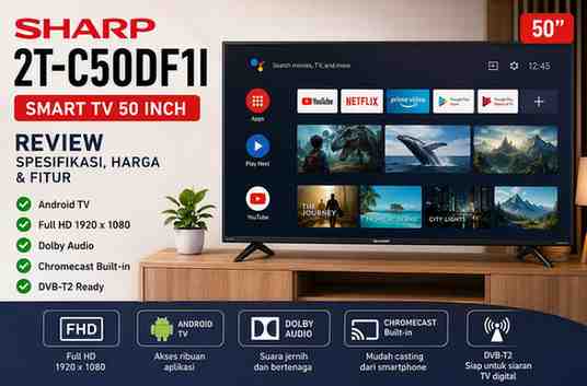 Review Spesifikasi Smart TV SHARP 2T-C50DF1I