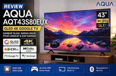 Review Spesifikasi TV 43 INCH AQUA AQT43S80EUX