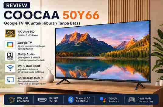 Review Spesifikasi TV Coocaa 50Y66 50 INCH