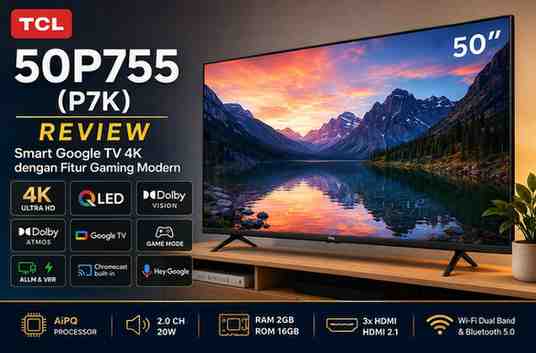 Review Spesifikasi dan Harga TV TCL 50P755 (P7K) 50 INCH