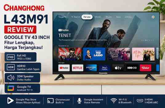 Spesifikasi Changhong L43M91 Google TV 43 Inch