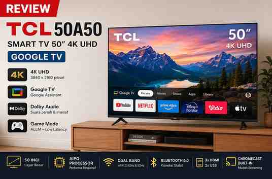 Spesifikasi dan Fitur TV 50 INCH TCL 50A50