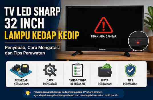 TV LED Sharp 32 Inch Lampu Kedap Kedip