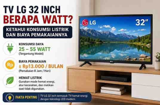 TV LG 32 Inch Berapa Watt Ketahui Konsumsi Listriknya