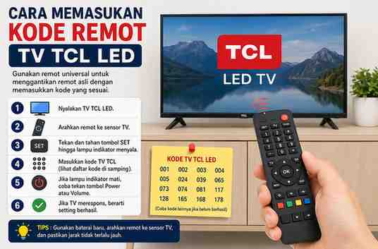 Cara Memasukan Kode Remot TV TCL LED dengan Mudah dan Cepat