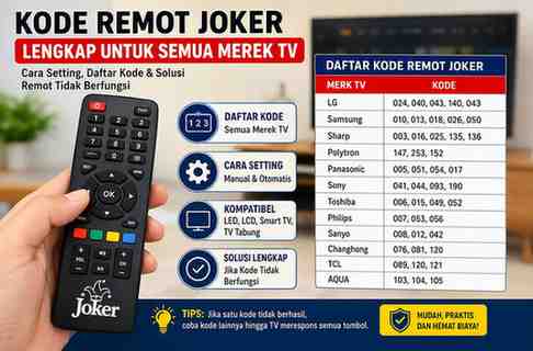 Kode Remot Joker Lengkap untuk Semua Merek TV