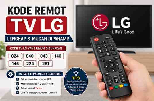 Kode Remot TV LG Lengkap Beserta Cara Setting Remot Universal